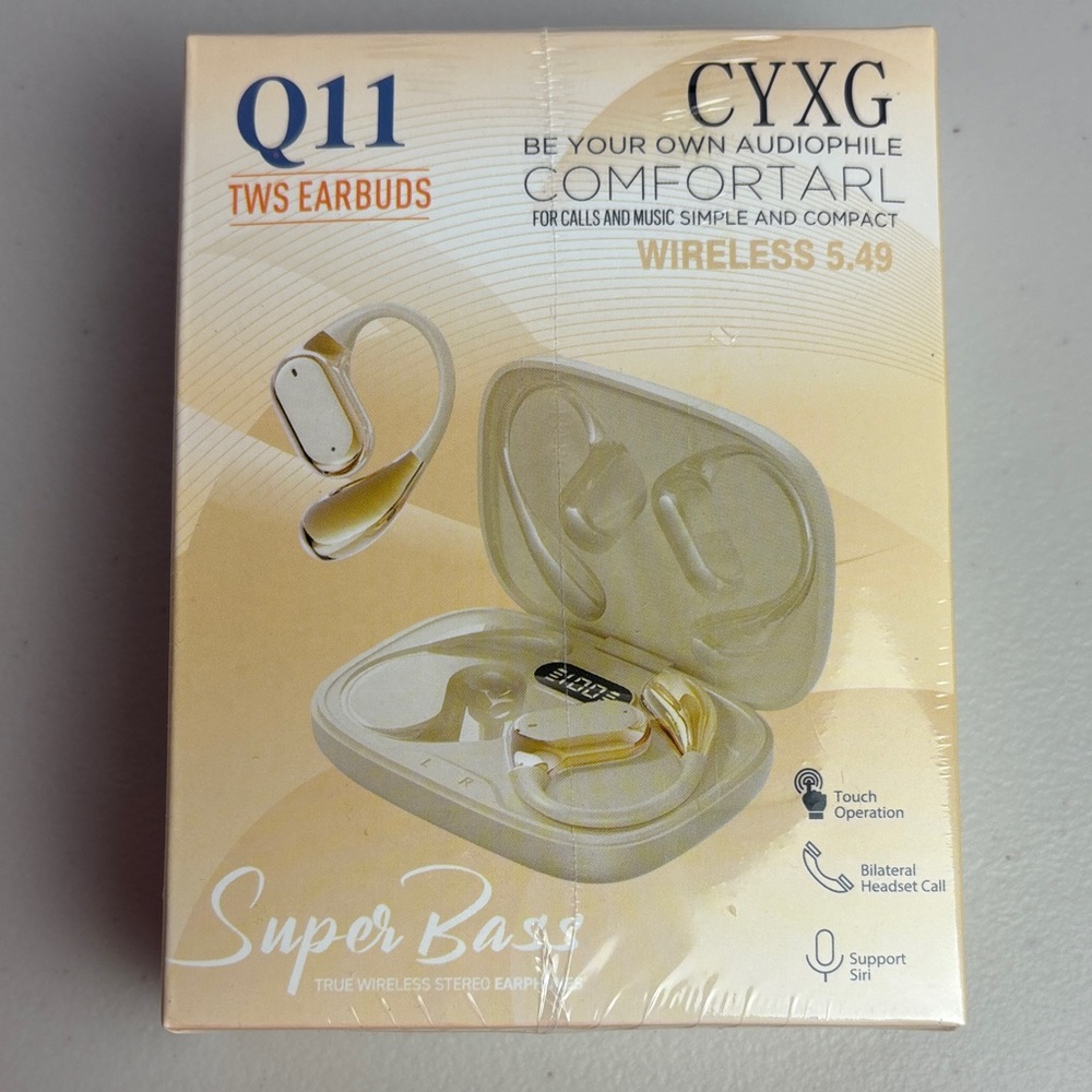 NEW Q11 Wireless TWS Earbuds - Gold - Open Box